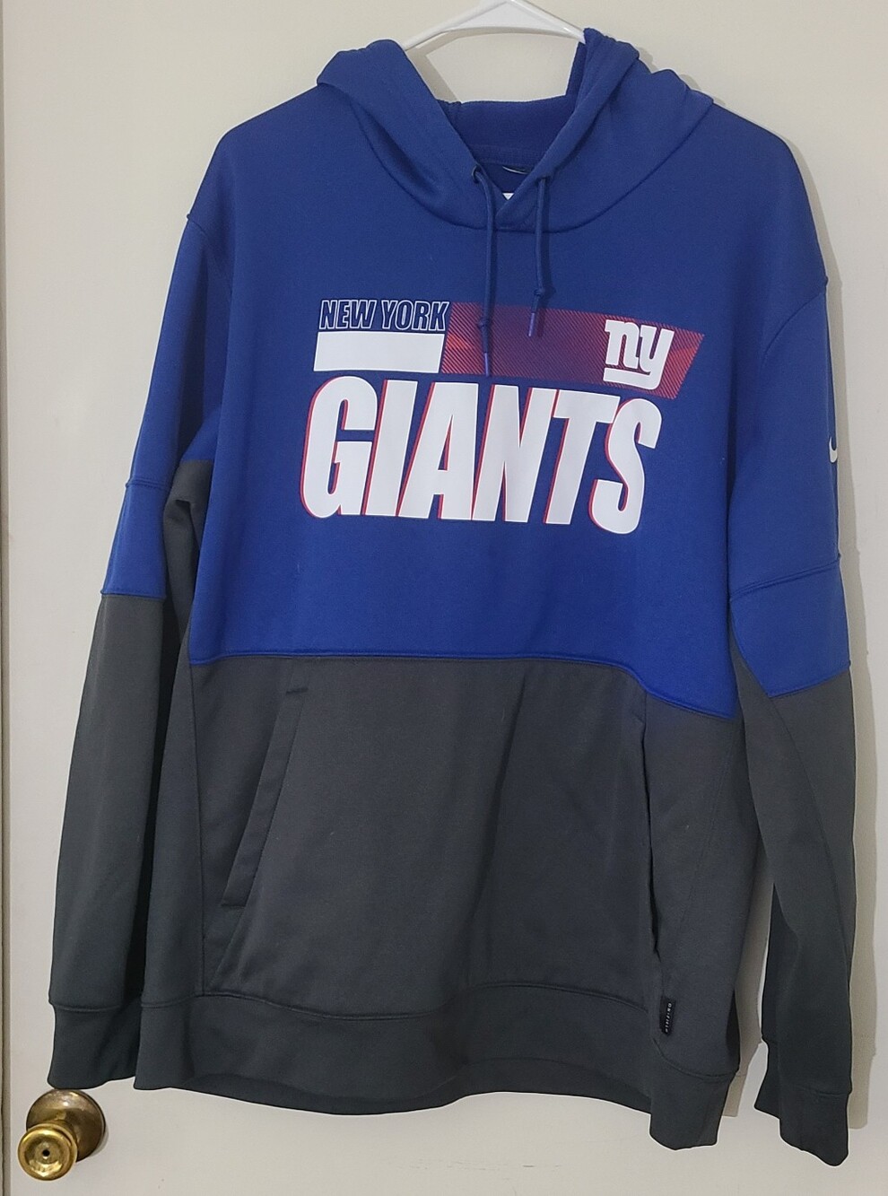 New York Giants Men's Blue & Gray Pullover Hoodie XXL